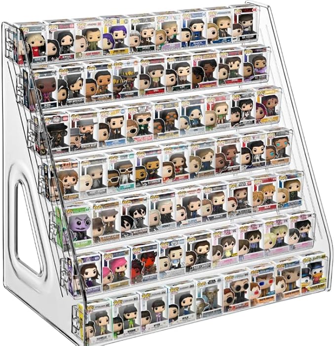 7-Layers Clear Display Shelf for Funko Pop,Mini Collectible Toys Display Shelf for Bitty Pop,Clear Acrylic Display Case for Miniature Mini Action Storage Compatible