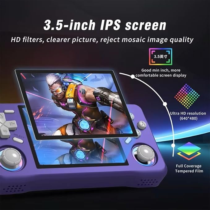 Retro Handheld Game Console - Open Source Linux System, 3.5-inch Full-Lamination Screen, 18000+ Classic Games, 4000mAh Battery Portable Handheld (Translucent Black)