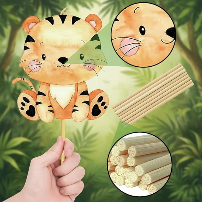 24Pcs Jungle Animals Centerpiece Sticks Safari Animal Table Toppers for Jungle Birthday Party Zoo Animals Baby Shower Supplies Safari Party Decoration