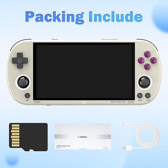 Trimui Smart Pro Retro Handheld Gaming Console Video Gaming Console Trimui Smart Pro Retro Portable Game Console Emulator Dual Joystick Design 4.96 inch 720x1280 IPS Screen 5000mAh 64G TF Card Gary