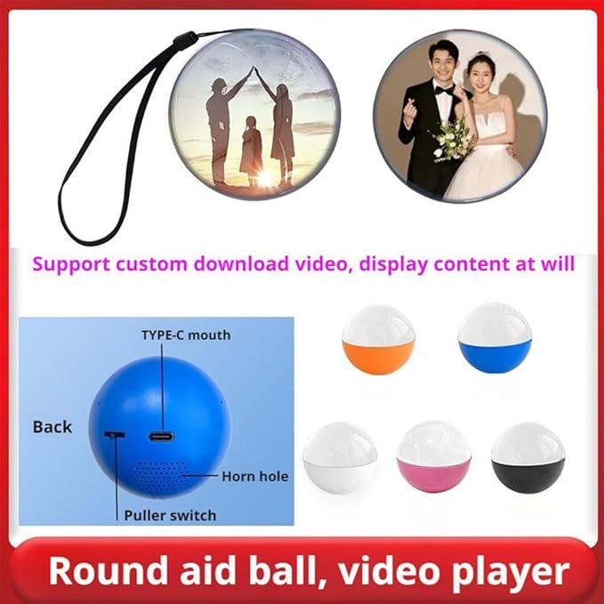 Creative Crystal Ball Video Player - 3D Electronic Glass Ball with MP4/JPG Support, 4GB Storage & Adjustable Volume, Ideal for Gifts, Travel Memories & Family Moments (White)