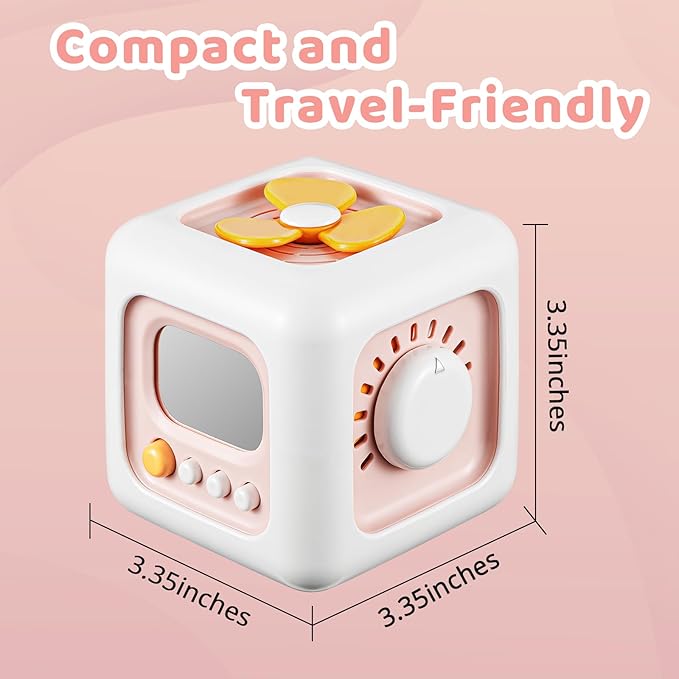 Busy Cube, Toys for 1 Year Old Girl Gifts, Montessori for Baby Girl, Travel Sensory Toys for Toddlers 1-3, Learning Fine Motor Skills| 1st Birthday Girl Gifts 12 Months Easter Basket Stuffers