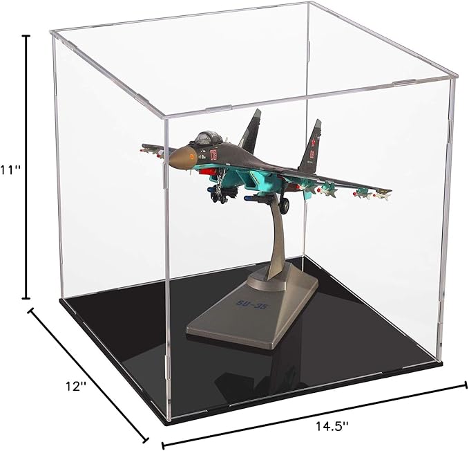 A+ DESIGN Clear Acrylic Display Case Assemble Collectibles Box Alternative Glass Case for Display Action Figures Home Storage & Organizing Toys (14.5x11x12 inch; 36x27x30 cm)