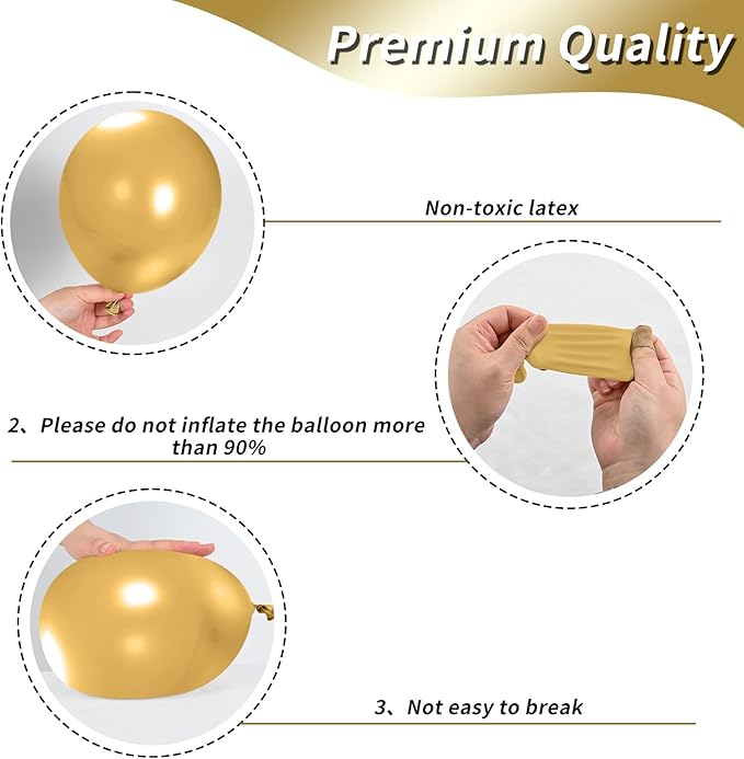 Graduation Balloons, 12 inch Black and Gold Balloons Class of 2025 Black Gold Confetti Latex Balloons with Ribbons for University College High School Grad 2025 Graduation Party Supplies