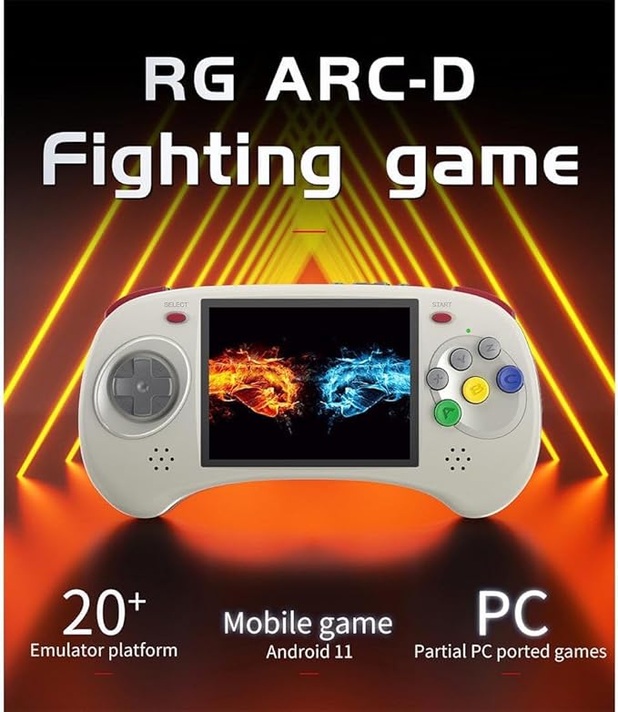 RG ARC D Retro Video Handheld Game Console Linux System RK3566 64Bit Game Player 4’’ IPS Screen with 128 GB, 3500 mAh Battery (Gray)