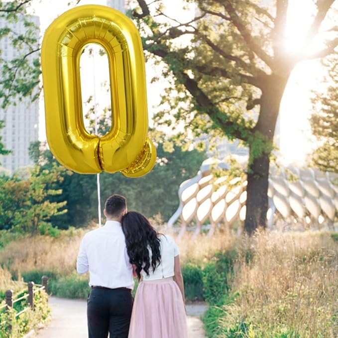 TONIFUL 40 Inch Large Gold Letter Q Balloons Helium Balloons,Foil Mylar Big Balloons for Birthday Party Anniversary Supplies Decorations