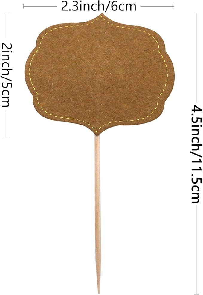 BLUE TOP 50pcs Cupcake Picks Blank Toothpick Flags Cake Toppers Cheese Markers Buffet Labels for Charcuterie Board Food Tags Toothpick Signs for Children's Day Wedding,Birthday Party,Dinner Supplies.