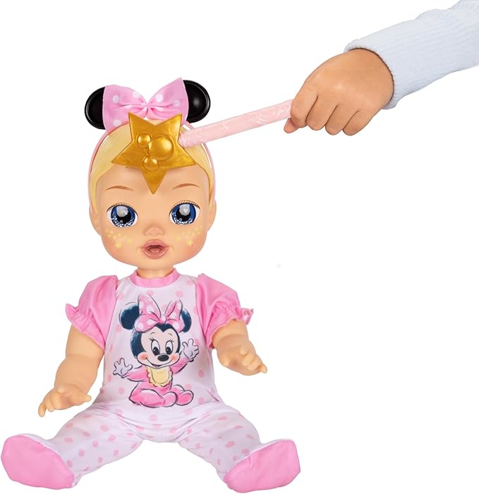13-Inch Interactive Baby Doll – Magical Lights, Sounds, Music & Wand – Minnie-Inspired Nurturing Doll with Accessories – Multiple Skin Tones, Eye Colors – Ages 2 and Up