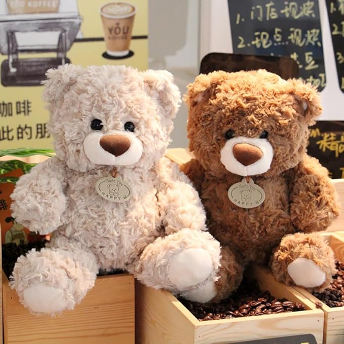 10Inch Teddy Bear Stuffed Animal, Soft Stuffed Teddy Bear Plush Toy, Birthday Xmas Gifts for Kids Baby (Dark Brown)