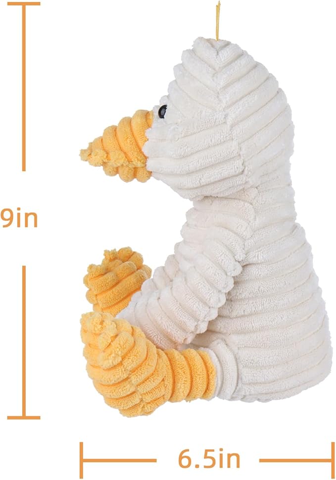 Apricot Lamb Toys Plush White Corduroy Duck with Thin Foot Stuffed Animal Soft Cuddly Perfect for Kids