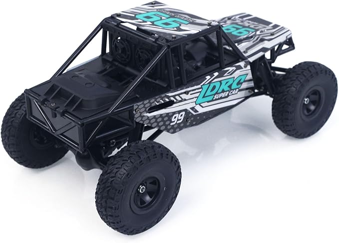 LDRC Ld18499 1/18 2.4G RC Climbing Car 4 * 4 Remote Control Vehicle 280 Brushed Motor Esc Ready to Go Battery Servo USB Charge Hobby Grade Model for Adult Hobby(Blue)