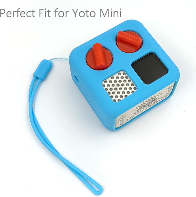 Hard Carrying Case and Silicone Cover for Yoto Mini, Protective Travel Carrier for Kids and Adventure Jacket with Card Pouch 3 in 1 Accessories Set for Yoto Mini Player, Sky Blue