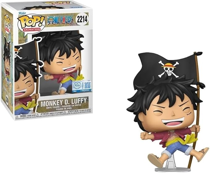Funko One Piece Metallic Monkey D Luffy with Flag Exclusive Pop Vinyl Figure 2214