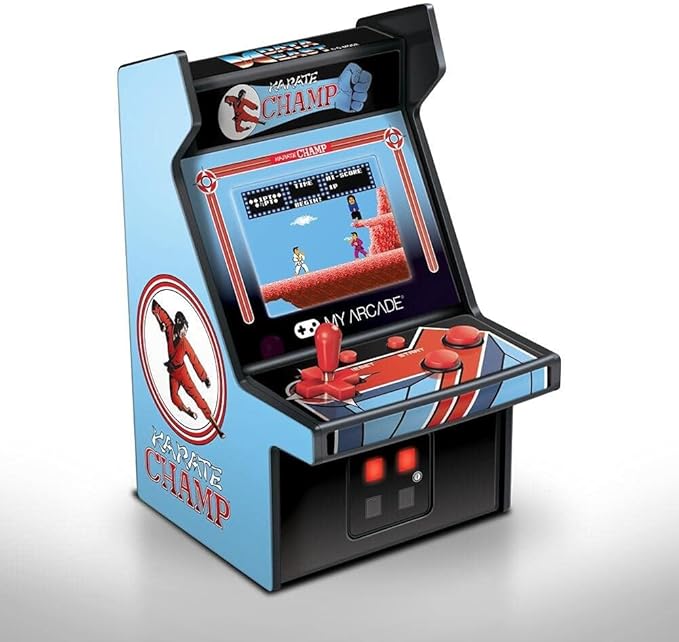 My Arcade Karate Champ Micro Player Arcade Machine: Fully Playable, 6.75 Inch Collectible, Color Display, Speaker, Volume Buttons, Headphone Jack - Electronic Games