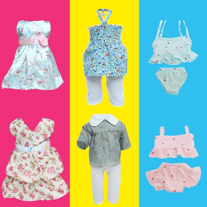5 Set American 18 inch Doll Clothes and Accessories for Girl Dolls Including Fashion Dress Casual Daily Outfits Swimsuits Summer Clothing (NO Doll)