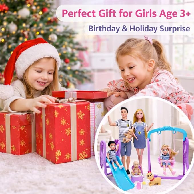 Pregnant Dolls Set of 6 People with Removable Baby, 12 Inch Realistic Mommy Doll Set for Kids, Educational Pregnancy Doll Toy, Role Play Gift for Girls Ages 3+