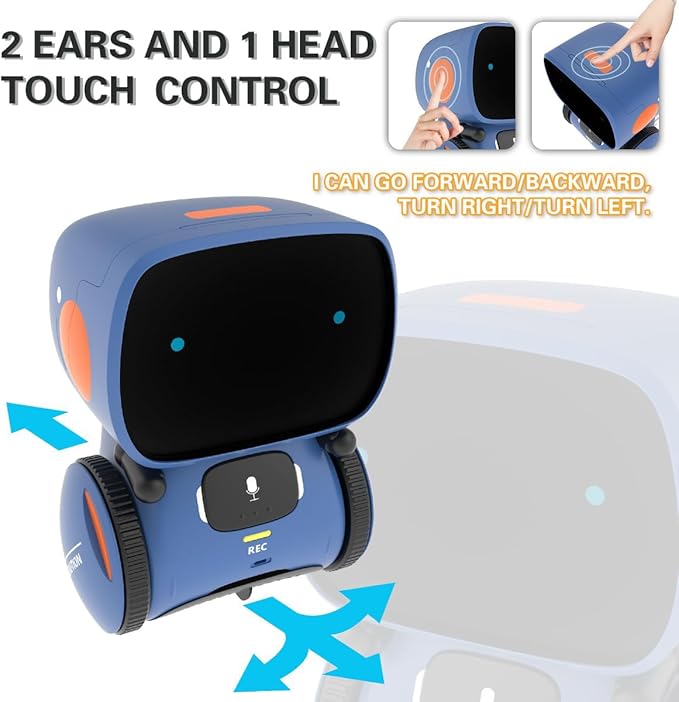 98K Robot Toys for Boys and Girls, Touch and Voice Control Robots Interactive Smart Talking Robots Intelligent Partner and Teacher with Singing, Dancing, STEM Toy Gifts for Kids Age 3 and Up