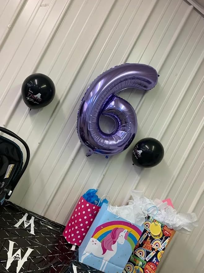 Purple 3 Balloon, Number Balloon 40 Inch, 3rd Three Year Old Birthday Deco, Purple Party Supplies for Party Decorations, Number 3 Balloon