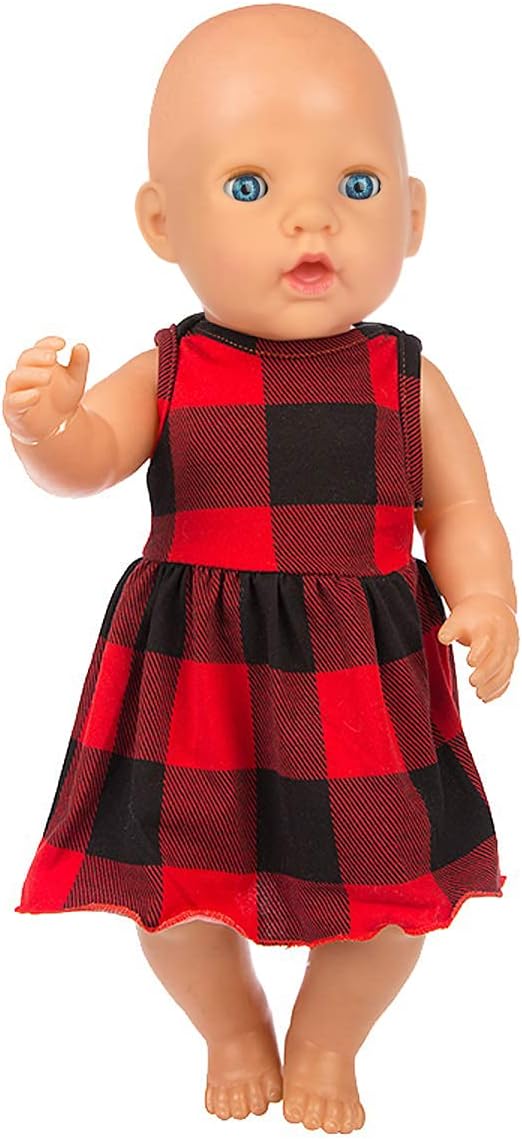 Ecore Fun 5 Sets 14-18 Inch Baby Doll Clothes and Headbands Outfits Pjs Baby Doll Accessories for 43cm New Born Dolls, 15 Inch Baby Dolls