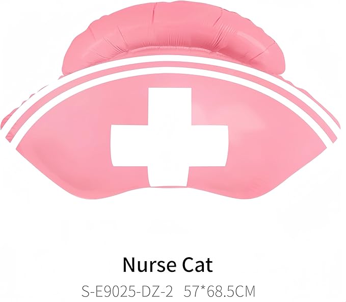 3Pcs Pink Nurse Cap Balloons/Nurse Party Decorations/Nurse Graduation Decorations/Nursing Graduation Party Supplies/Nursing School Graduation Party Decoration/Nurse Balloons