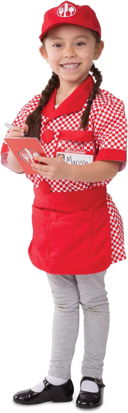 Melissa & Doug Server Role Play Costume Dress-Up Set with Realistic Accessories