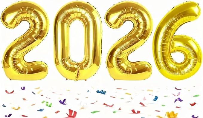 Gold 40 Inch 2026 Balloon Numbers, 2026 Number Balloons Decorations for New Years Eve Party, Foil Giant Decorations for Nye Decor Party Graduations Supplies
