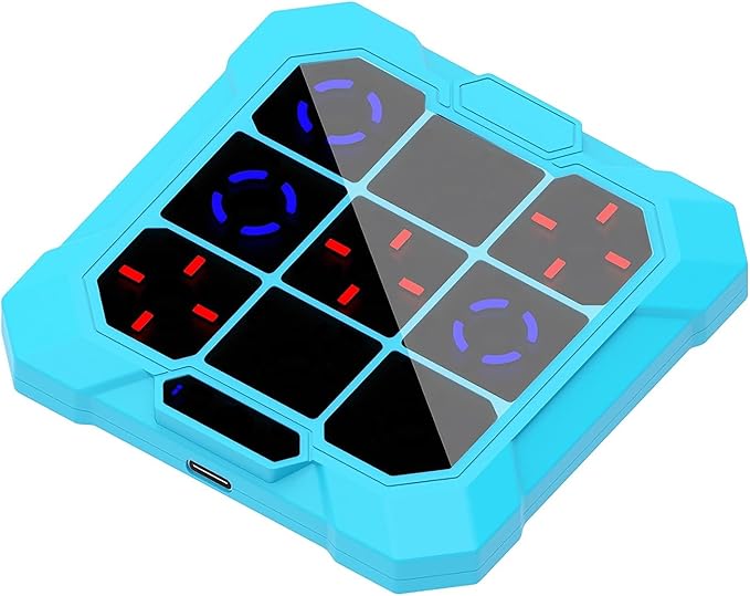 Tic Tac Toe，Four in One Handheld Puzzle Game Machine Exercise Memory, Portable Pocket Game, Suitable for Christmas and Birthday Gifts for Children Aged 6 and Above (Blue)
