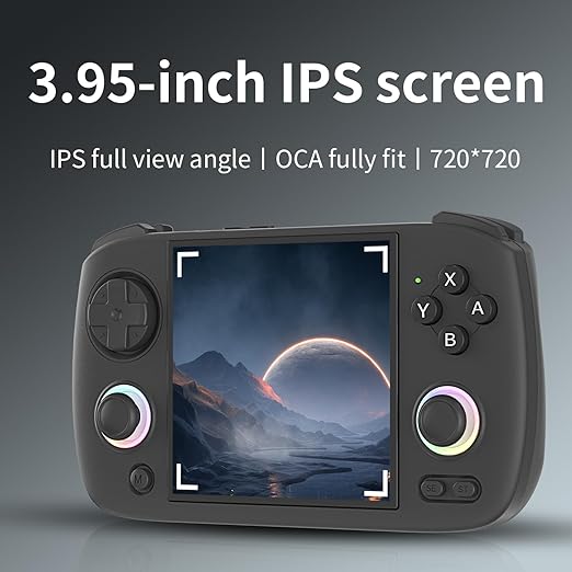 RG Cubexx Retro Game Handheld 3.95 Inch IPS Screen 720*720 Linux System,RGCube XX 64G Card Pre-Installed 5373 Games 3800mAh Supports 5G WiFi Bluetooth Online Fighting,Streaming