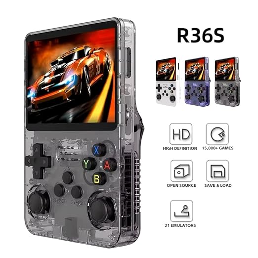 Handheld Game Console,3.5-Inch IPS Screen Retro Gaming Console,15000 Classic Games, 3500mAh,20＋Mainstream Emulator,Built-in 64GB TF Card, Support HDMI and TV Output, Classic Game Play (Black)