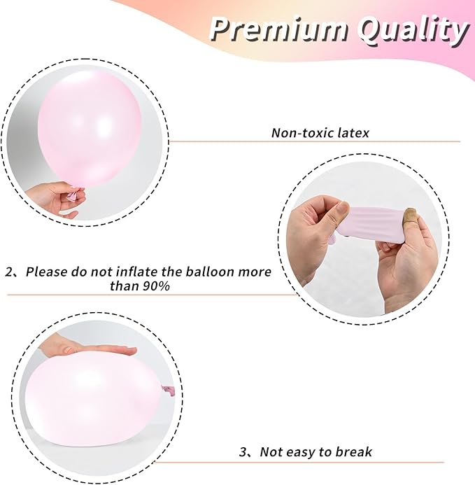 Pink Balloons Set,12 Inch Metallic Pink Pearl Pink Macaron Pink Light Pink Confetti Pink Different Shades Balloons For Girl Women Birthday Decorations Wedding Party Decorations Supplies
