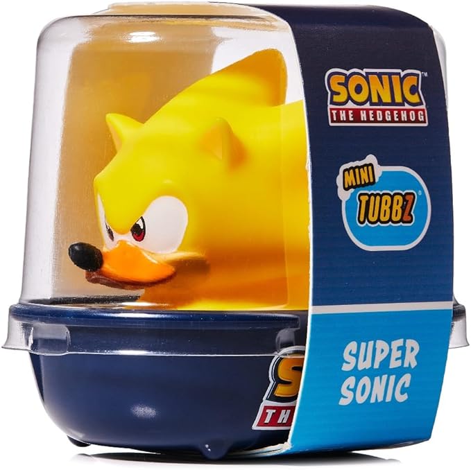 TUBBZ Mini Super Sonic Collectible Vinyl Rubber Duck Figure - Official Sonic The Hedgehog Merchandise - Kids TV, Movies & Video Games