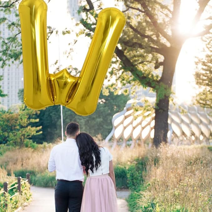 TONIFUL 40 Inch Large Gold Letter Balloons, Helium-Filled Foil Mylar Big Balloons for Birthday Party Anniversary Decorations
