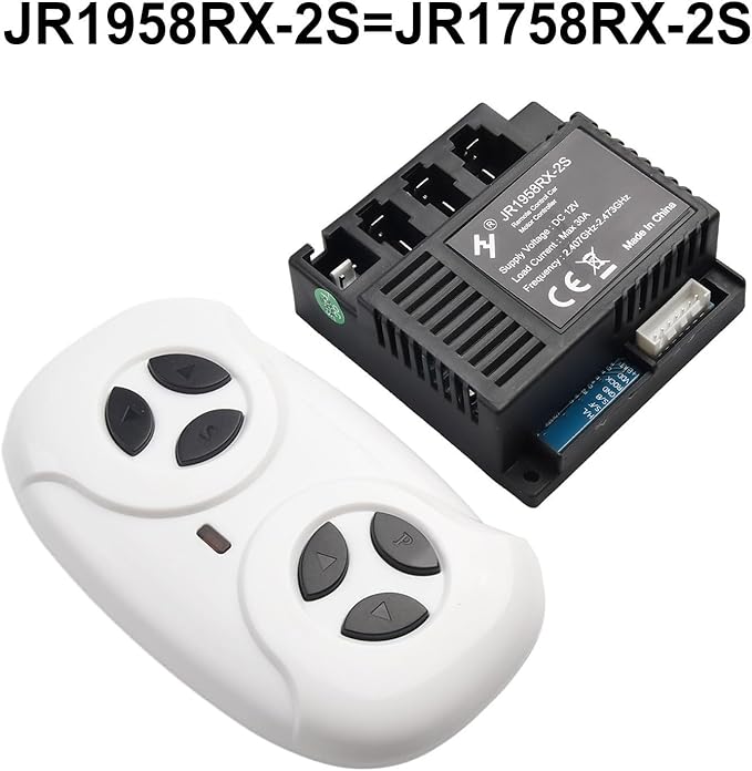 JR-RX-12V 6V 24V Electric Vehicle Receiver Module for Remote Control Toy Car Parts, RC 1, RC 2, RC 3, RC 4, JR-RX-6V, JR-RX-6V receiver, Children Electric Car Remote Control(JR1758RX-2S Full set)