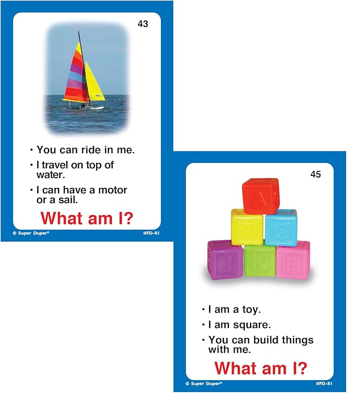 Super Duper Publications | Auditory Memory for Riddles Fun Deck | Listening Comprehension Flash Cards | Educational Learning Materials for Children
