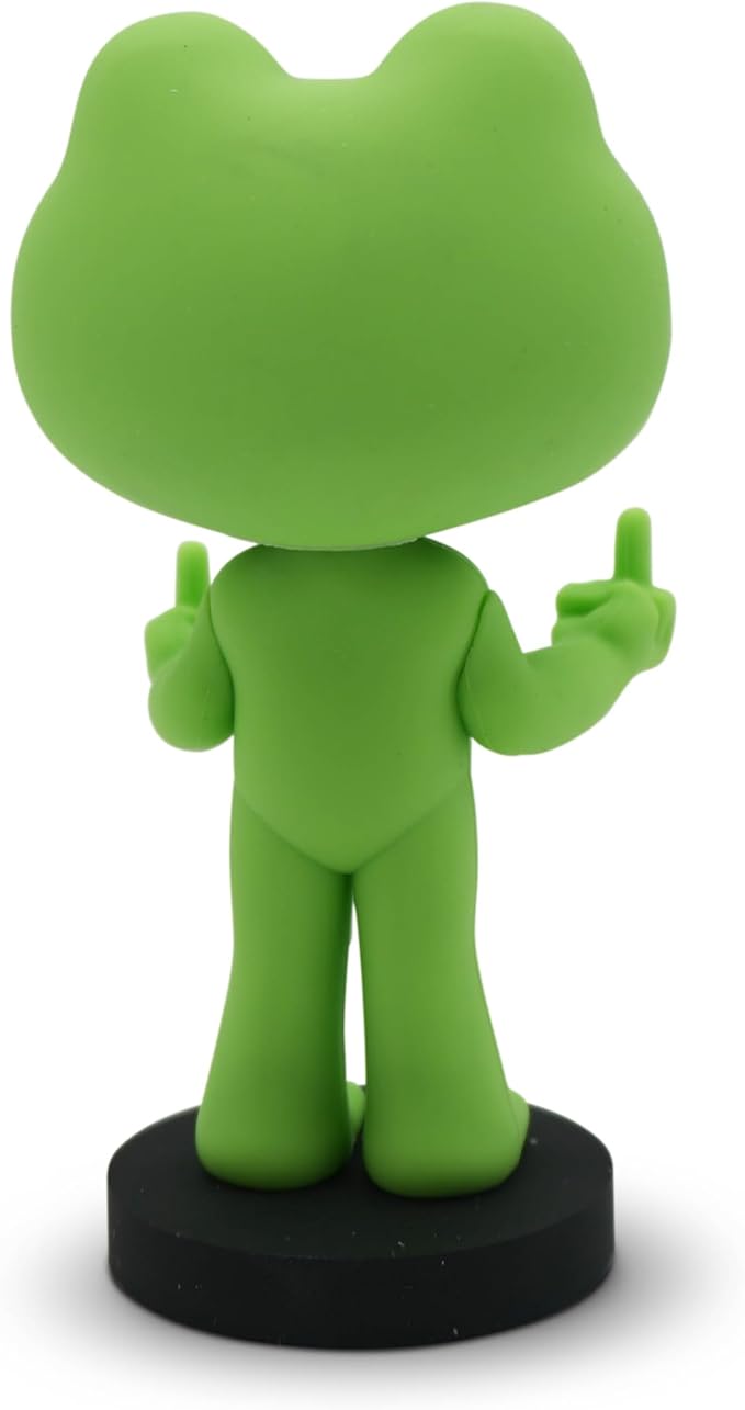 Mini Bobblehead – Middle Finger Frog, Funny Desk Toy, Novelty Collectible Gift