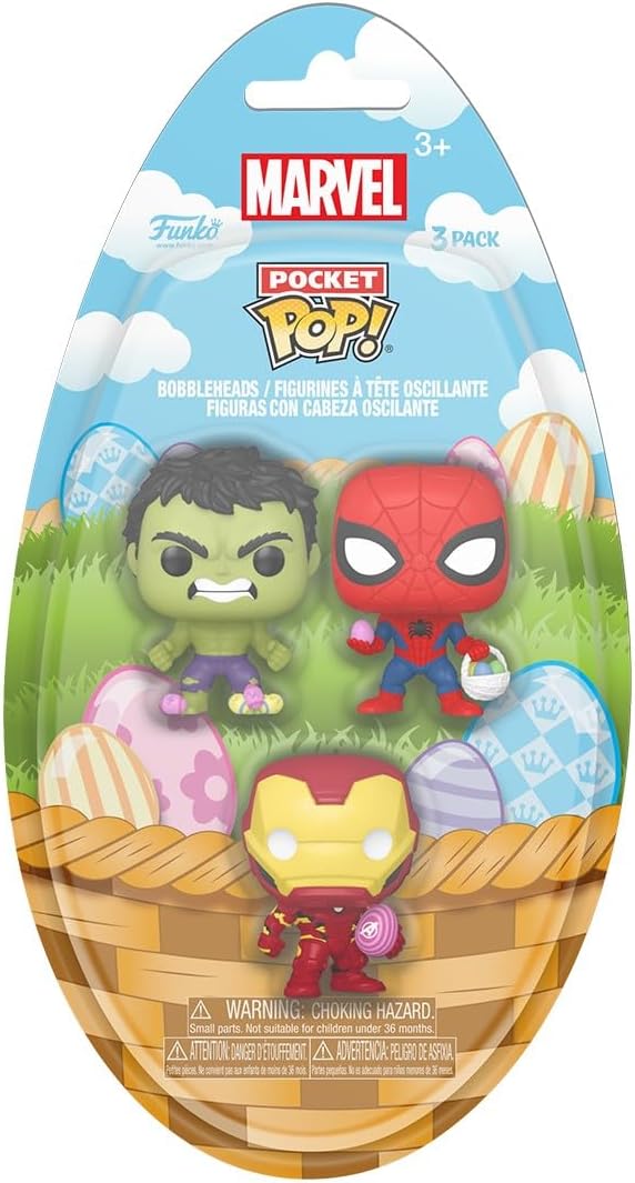 Funko Pocket Pop! Marvel: Easter 3-Pack - The Hulk, Spider-Man, and Iron Man - Collectable Vinyl Figure - Gift Idea - Official Merchandise - Toys for Kids & Adults - for Collectors and Display