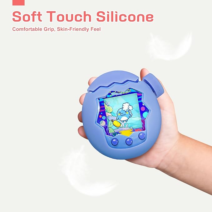 for Tamagotchi Paradise Case– Silicone Hard Shell Cover for Tamagotchi Paradise Electronic Pet,Waterproof Sweatproof Washable Shockproof Anti-Drop 360°Full Protection(Luminous Blue)