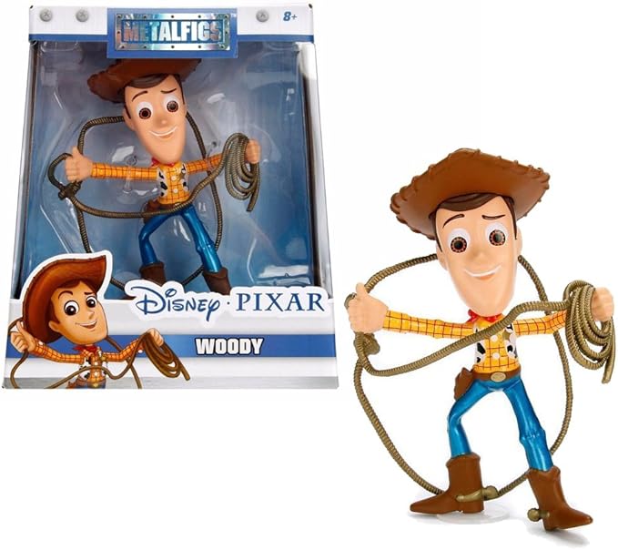 Metals 98346 Disney Pixar Toy Story Woody with Lasso Die Cast Collectible Toy Figure, 4", Yellow