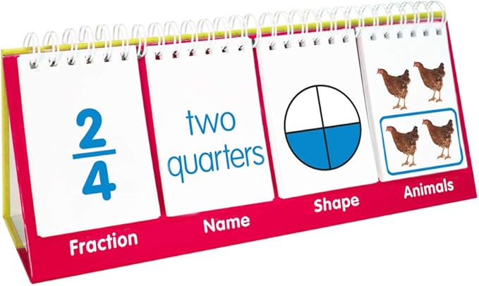 Junior Learning Fraction Flips Double-Sided Flip Stand, Ages 6-9, Fractions & Equivalence, Grade 2-3