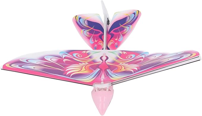 Flying RC Bird Toy 2.4GHz USB Charging LED Flapping Bird for Indoor Outdoor (Pink)