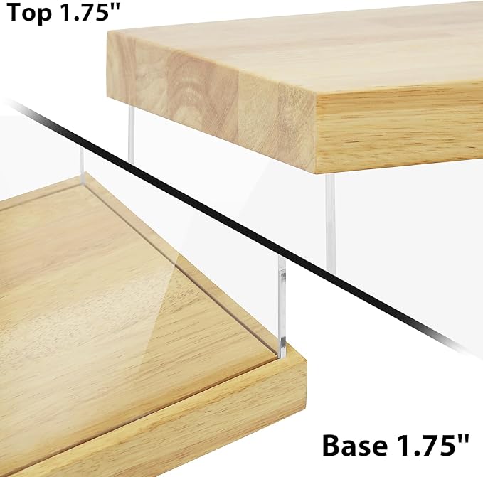 BenchPro Clear Acrylic Display Case for Trophy, Collectibles, Assemble Cube Display Box Stand Dust Proof Protection Showcase for Action Figures Toys. (1.75" Thick Wood, 27" H x 12" L x 12" D)