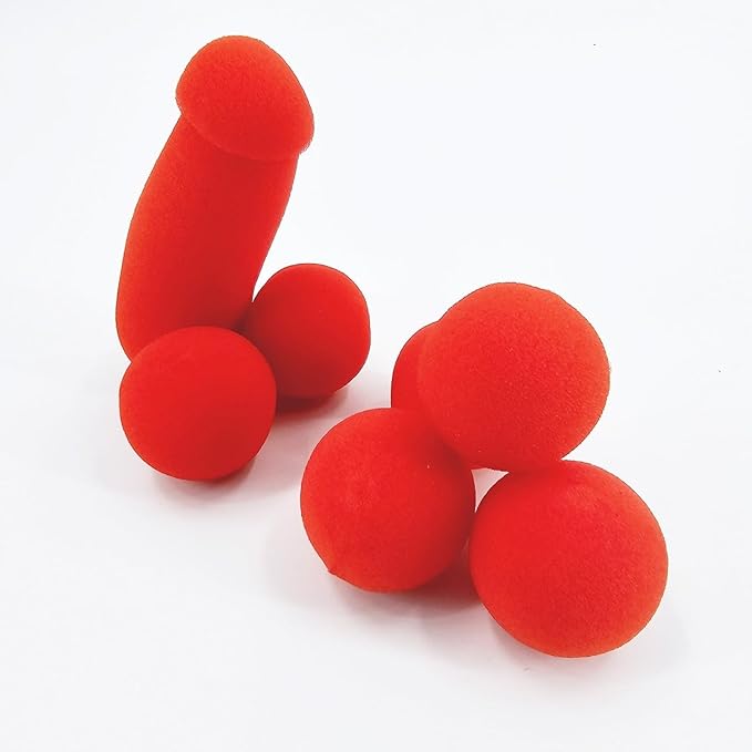 Banana Prank Sponge,with 4 Red Balls Funny Magic Trick Gimmick Props for Adults,Stage Magic Accessories Parties,Imagination Stimulating Gimmick Accessories