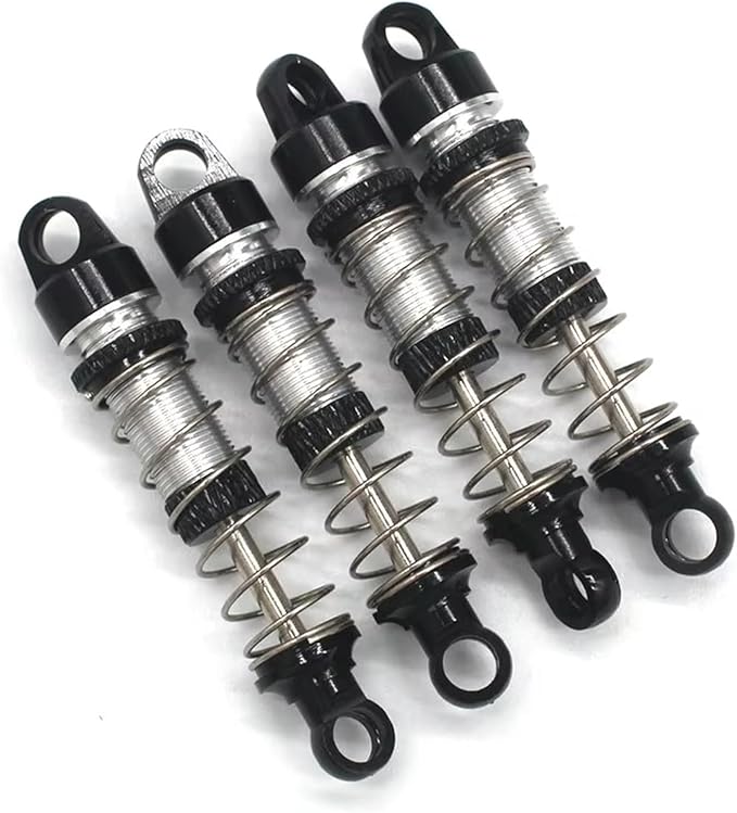 RC Spare Part Compatible With Mn78 For Mn168 1/12 Remote Control Vehicle Hill Bike Metal Upgrade Fittings Oil Pressure Shock Absorber(Black)