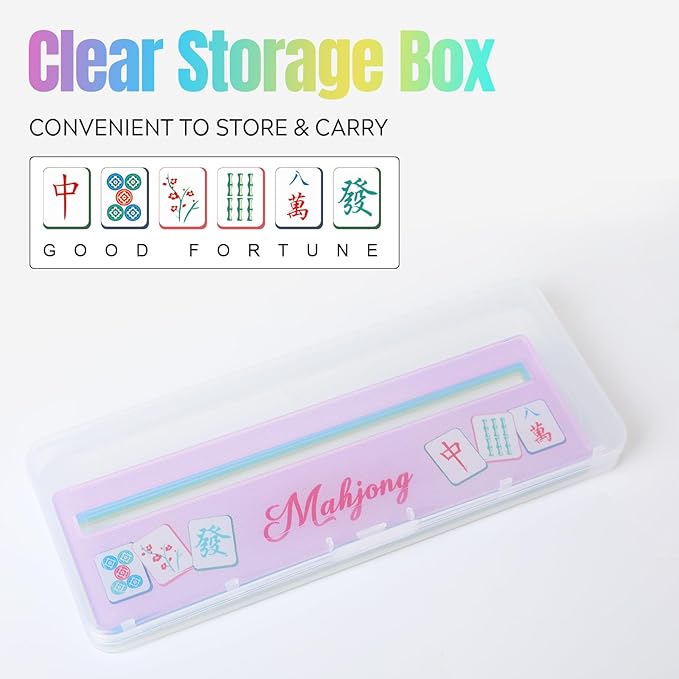 Mahjong Line Finder, 4 Pack Bright Mahjong Rules Helper Reader Beginner-Friendly Accessories - Mixed