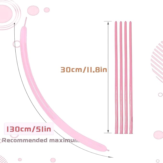 Light Pink Long Balloons Premium 260 Twisting Animals Magic Balloons for Birthday Kids Wedding Party Supply 100pcs