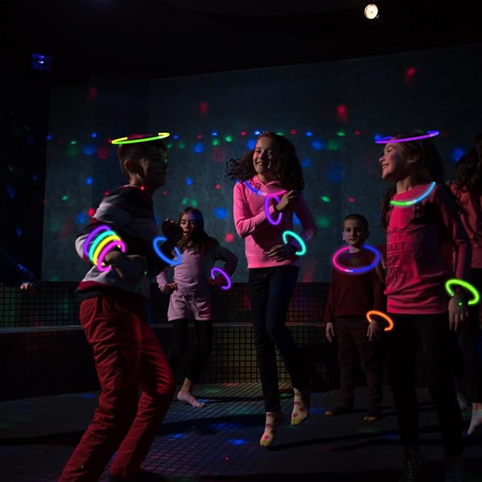 Glow Sticks Party Pack 8"-50, Light up Bracelets & Necklaces Accessories for Kids, Easter Neon Glow in the Dark Party Favor Supplies Decoration for Birthday Camping Wedding Dance Parade Throws