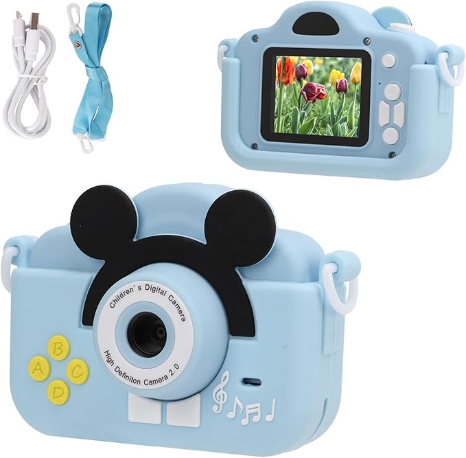 Upgrade Kids Selfie Camera, Children Camera 1080P 2 Inch HD Digital Video Camcorder, Christmas Birthday Gift for Toddler Age 3-9 Years Old Boys Girls Electronic Mini Camera Best Preschool Toys (Blue)