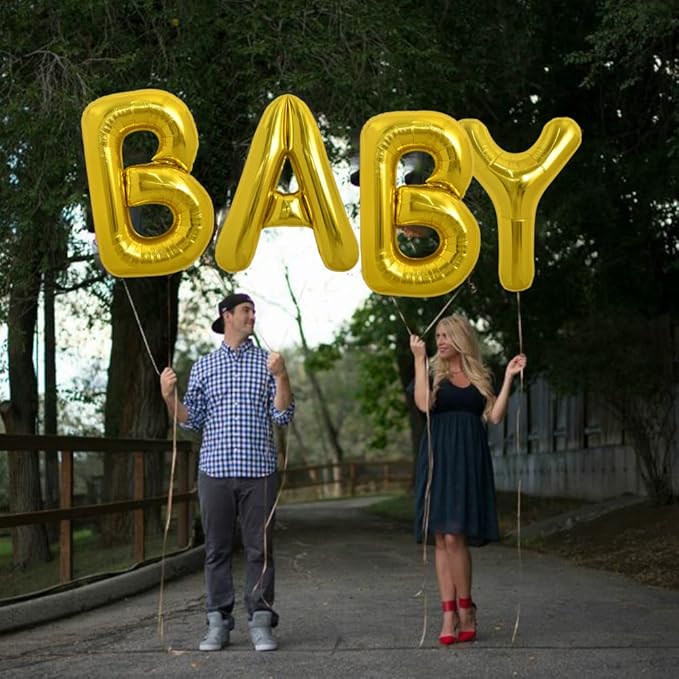 TONIFUL 40 Inch Large Gold Letter B Balloons - Helium Filled, Foil Mylar Big Balloons for Birthday Party & Anniversary Decorations