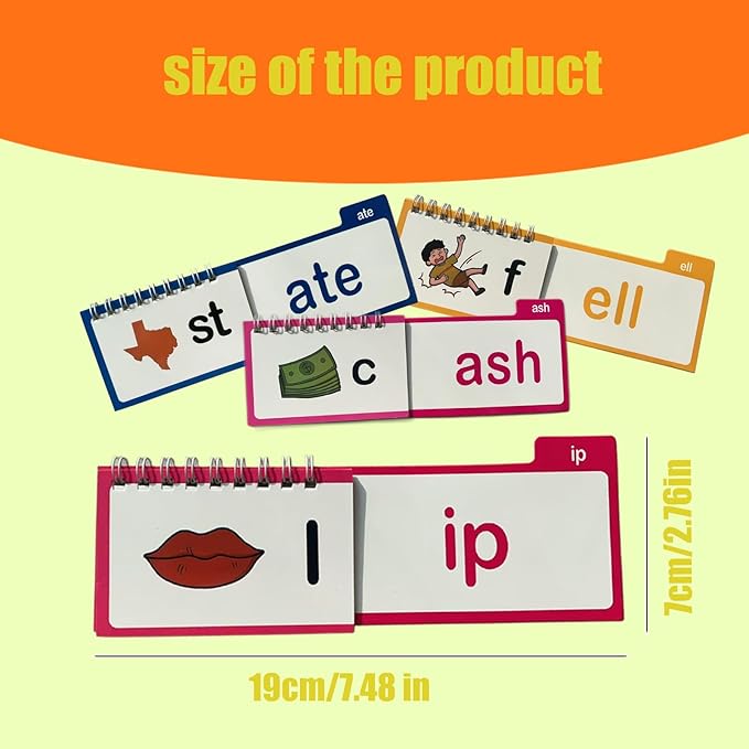 30 Read and Rhyme Flip Books, Phonics Flash Cards Word Family Build Book，Sight Words Kindergarten, Word Family Activities, Learning to Read Games, Preschool Homeschool Classroom Supplies