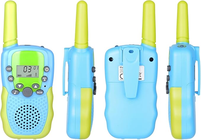 Walkie Talkies for Kids 22 Channels 2 Way Radio Toy Long Range for 3-12 Year Old Boys Girls with Backlit LCD Flashlight Outside Camping Hiking Christmas Birthday Gifts Toys (2 Pack Pinkred Bluegreen)